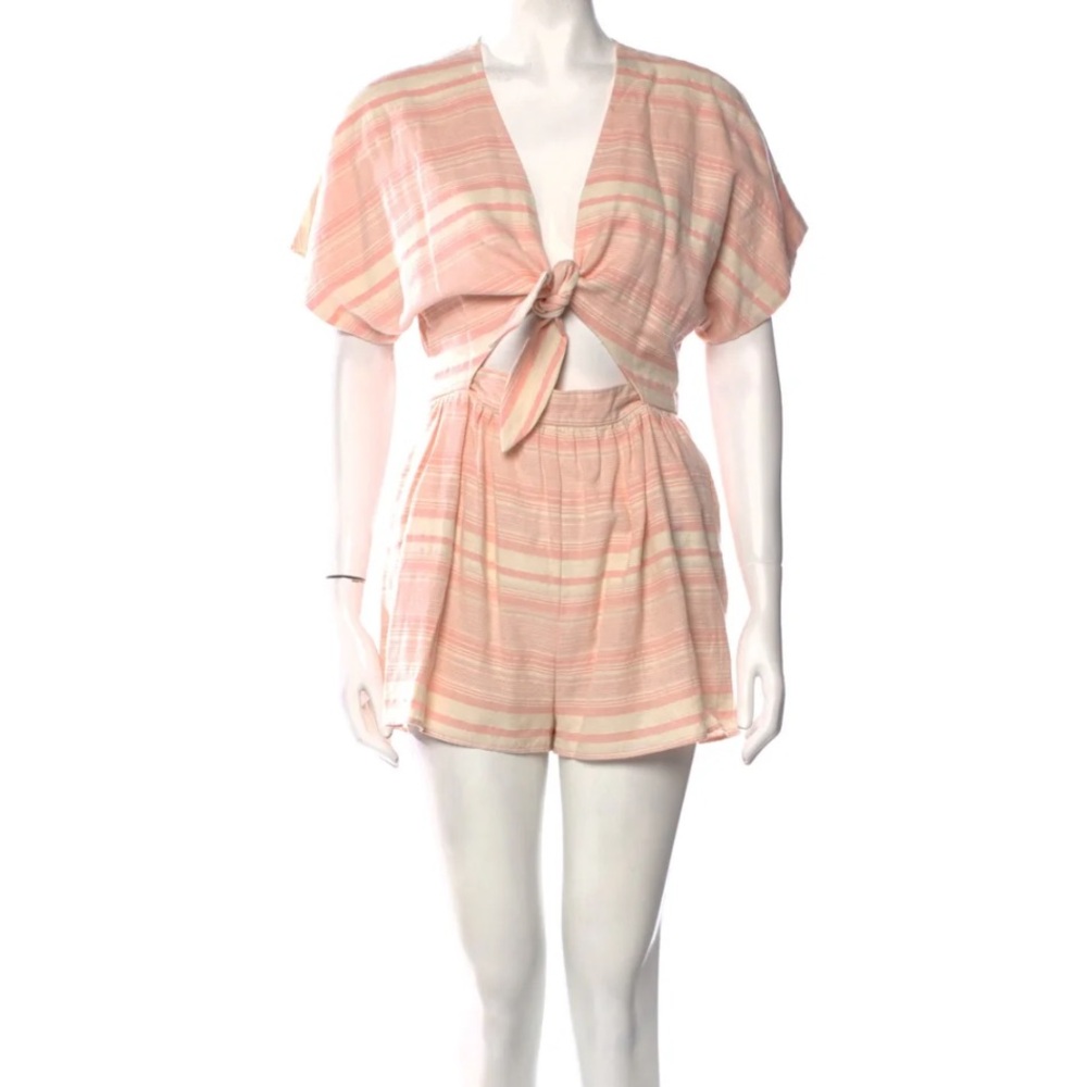Revolve x Mara Hoffman Pink Striped Jumpsuit. Size small.